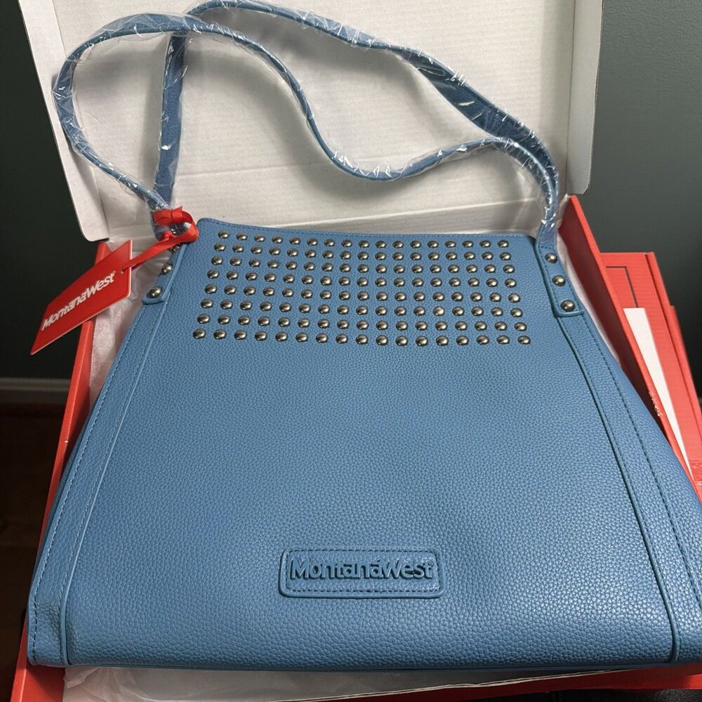 Montana West Bucket Purse - Teal/Blue